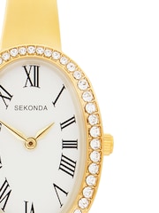 Sekonda Gold Bellamy 23mm Oval Analogue Watch with Gold Semi-Bangle Gift Set - Image 4 of 5