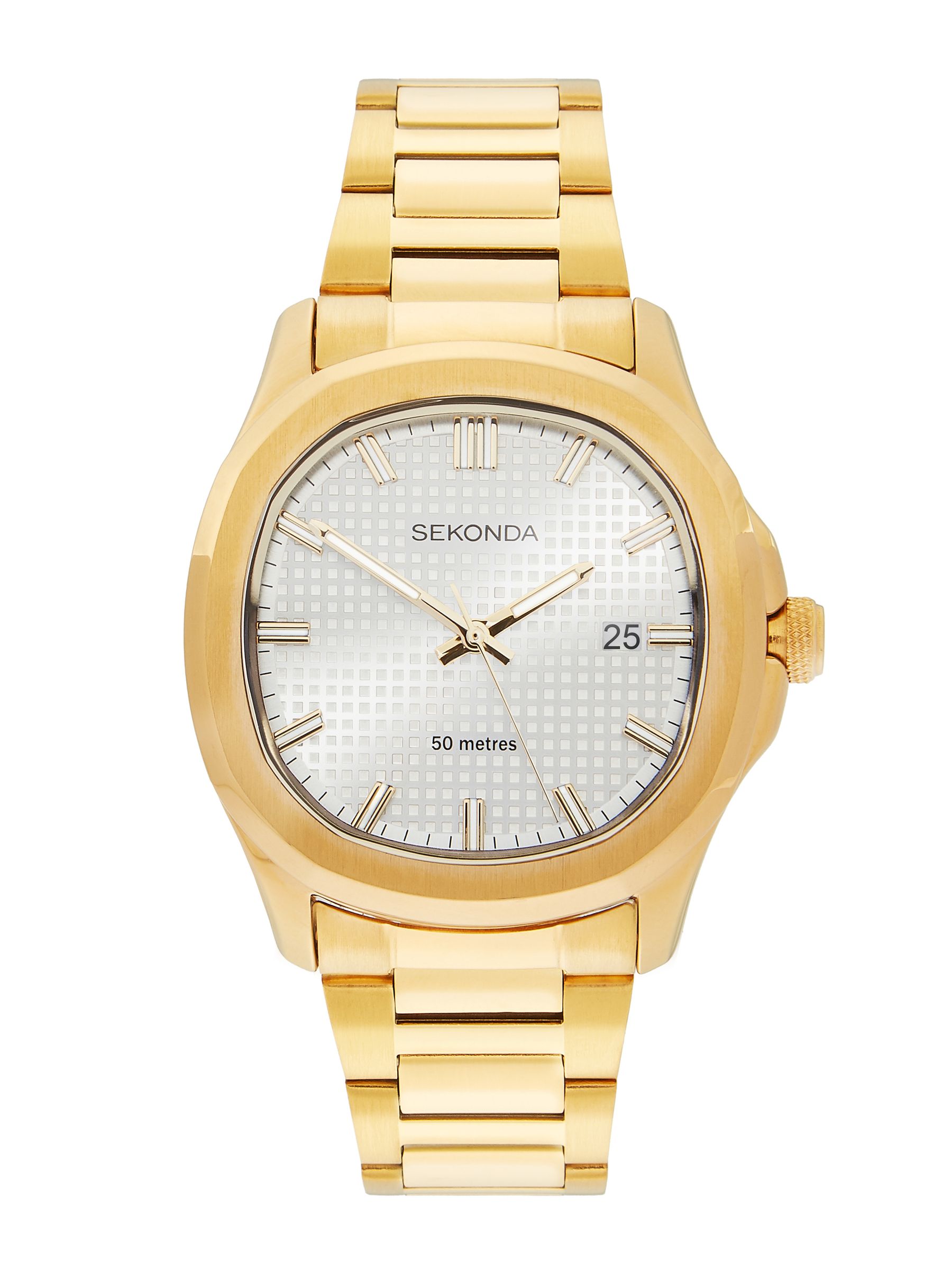 Sekonda Men's Gold Tone Octaire 40Mm Tv Analogue Watch With Bracelet - Image 1