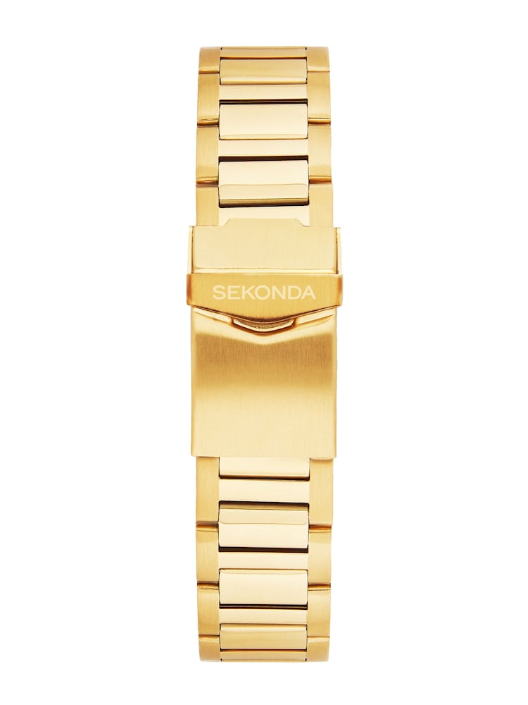Sekonda Gold Tone Octaire 40mm TV Analogue Watch With Bracelet - Image 2 of 5