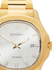Sekonda Gold Tone Octaire 40mm TV Analogue Watch With Bracelet - Image 3 of 5