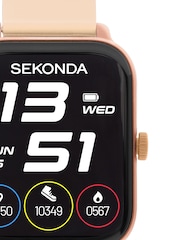 Sekonda Pink Motion Go 37mm Rectangular Smartwatch Watch Strap - Image 4 of 5