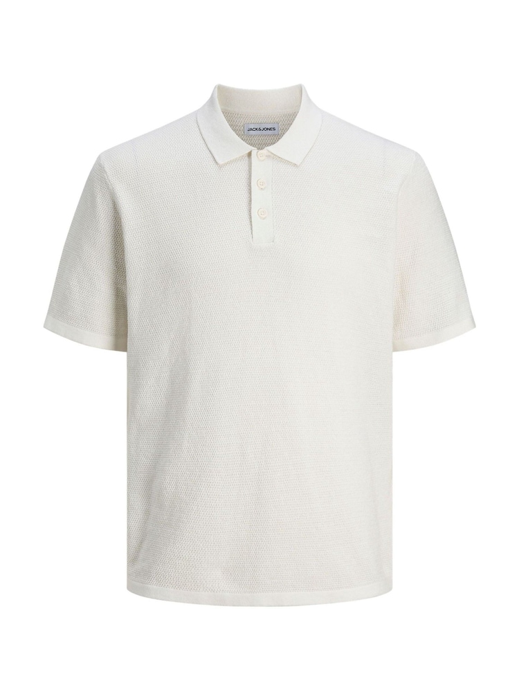 Білий - JACK & JONES Knitted Textured Polo Shirt - Image 6 of 6