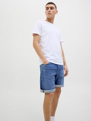 Синій - JACK & JONES Slim Fit Denim Shorts - Image 2 of 5