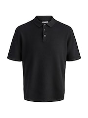 JACK & JONES Black Regular Fit Knit Polo Shirt - Image 6 of 6