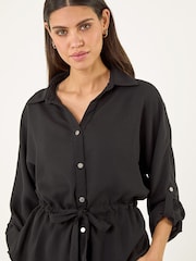 Roman Black Safari Tie Front Shirt - Image 4 of 5