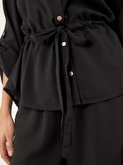 Roman Black Safari Tie Front Shirt - Image 5 of 5