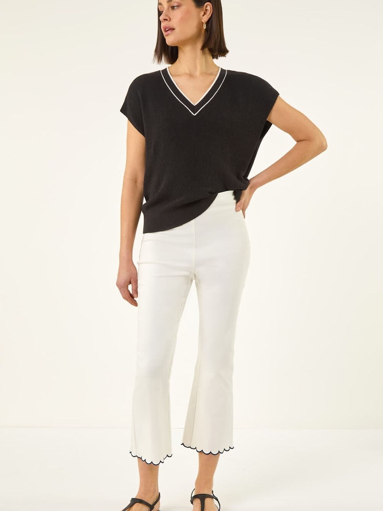 Off White - Roman Trim Flared Crop Trousers - Imagen 2 de 5
