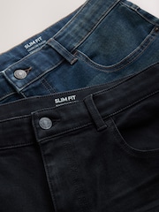 Green Tint & Black Slim Fit Essential Stretch Jeans 2 Pack - Image 8 of 13