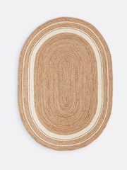 La Redoute Intérieurs Natural White Aftas Oval Jute Rug - Image 2 of 4