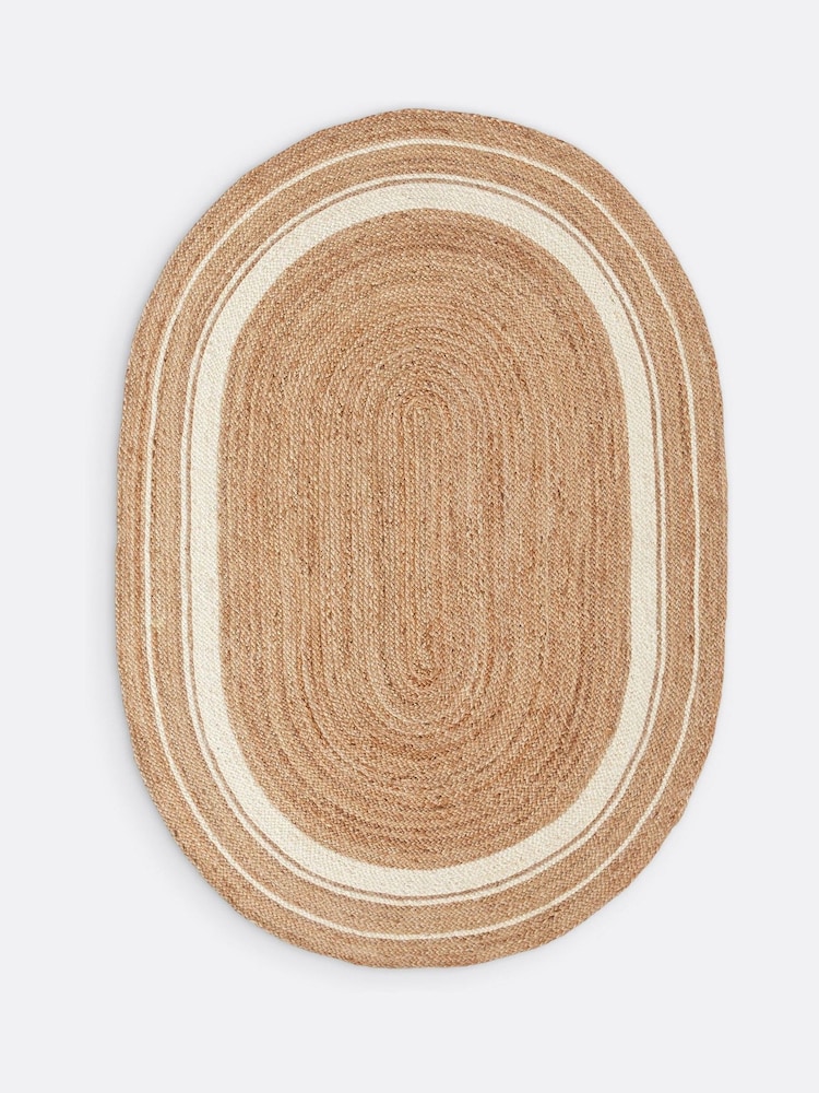 La Redoute Intérieurs Natural White Aftas Oval Jute Rug - Image 2 of 4