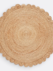 La Redoute Intérieurs Natural Aftas Flower Round Jute Rug - Image 2 of 3