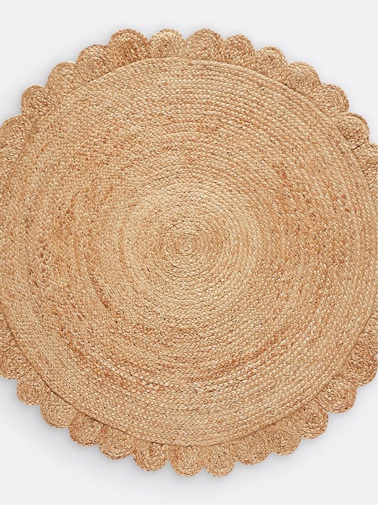 La Redoute Intérieurs Natural Aftas Flower Round Jute Rug - Image 2 of 3