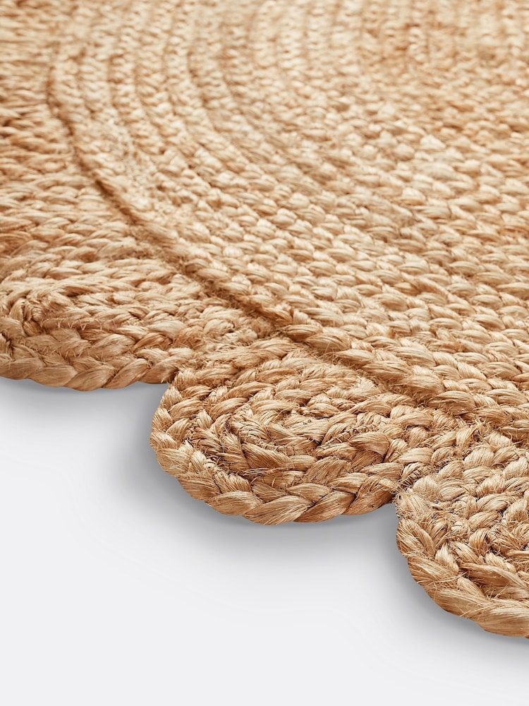 La Redoute Intérieurs Natural Aftas Flower Round Jute Rug - Image 3 of 3