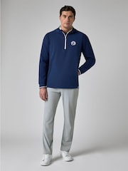 Callaway Apparel Blue Mixed Media Hooded 1/4 Zip Jackets - Image 1 of 6