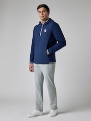 Callaway Apparel Blue Mixed Media Hooded 1/4 Zip Jackets - Image 3 of 6