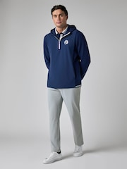 Callaway Apparel Blue Mixed Media Hooded 1/4 Zip Jackets - Image 4 of 6