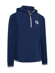 Callaway Apparel Blue Mixed Media Hooded 1/4 Zip Jackets - Image 5 of 6
