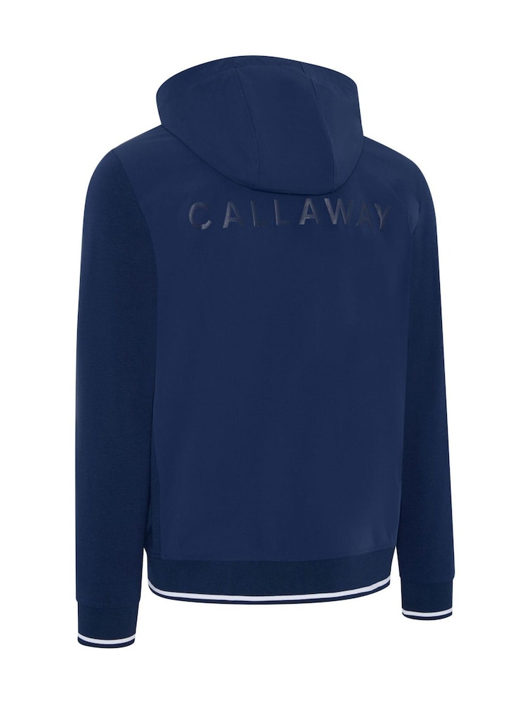 Callaway Apparel Blue Mixed Media Hooded 1/4 Zip Jackets - Image 6 of 6 Callaway Apparel Blue Mixed Media Hooded 1/4 Zip Jackets - Image 6 of 6