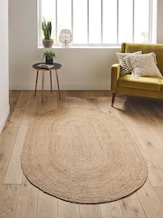 La Redoute Intérieurs Natural Aftas Oval Jute Rug - Image 1 of 3
