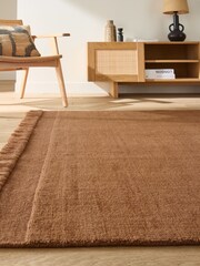 La Redoute Intérieurs Caramel Osni Rug in Wool and Cotton - Image 1 of 5