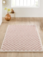 La Redoute Intérieurs Pastel Pink Eras Checkerboard Rug - Image 1 of 4