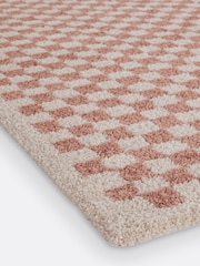 La Redoute Intérieurs Pastel Pink Eras Checkerboard Rug - Image 3 of 4