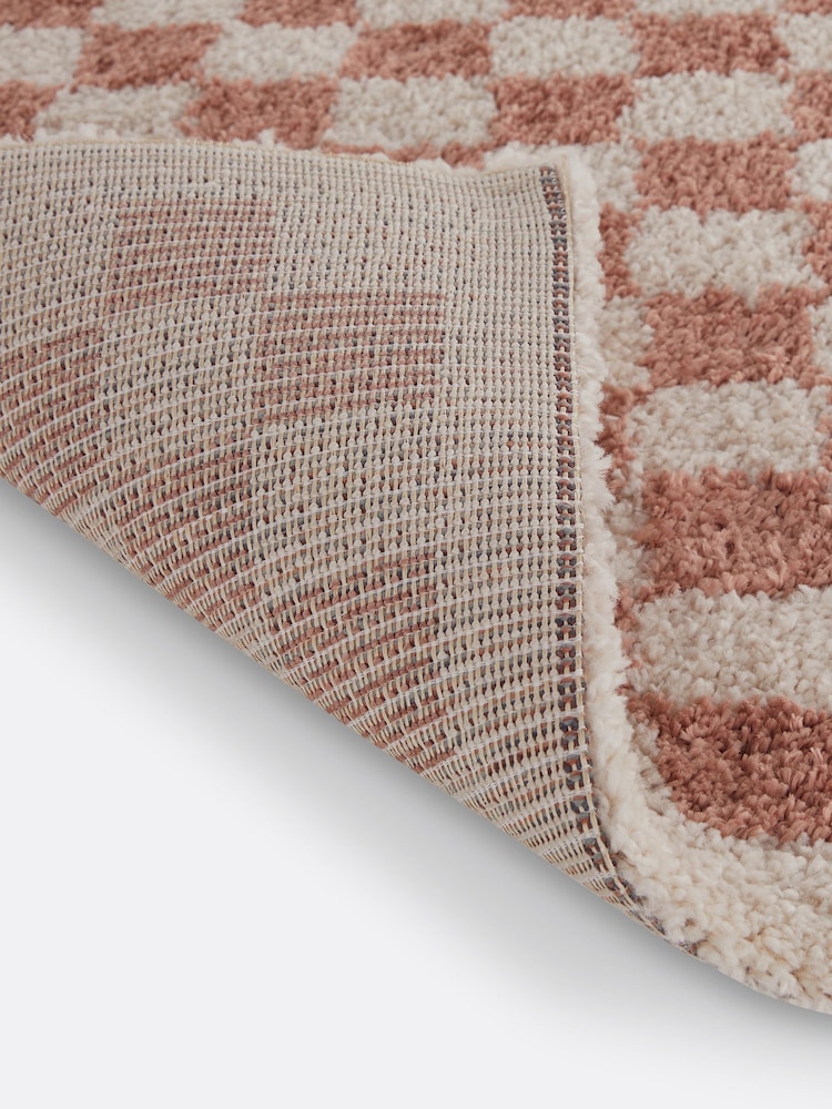 La Redoute Intérieurs Pastel Pink Eras Checkerboard Rug - Image 4 of 4
