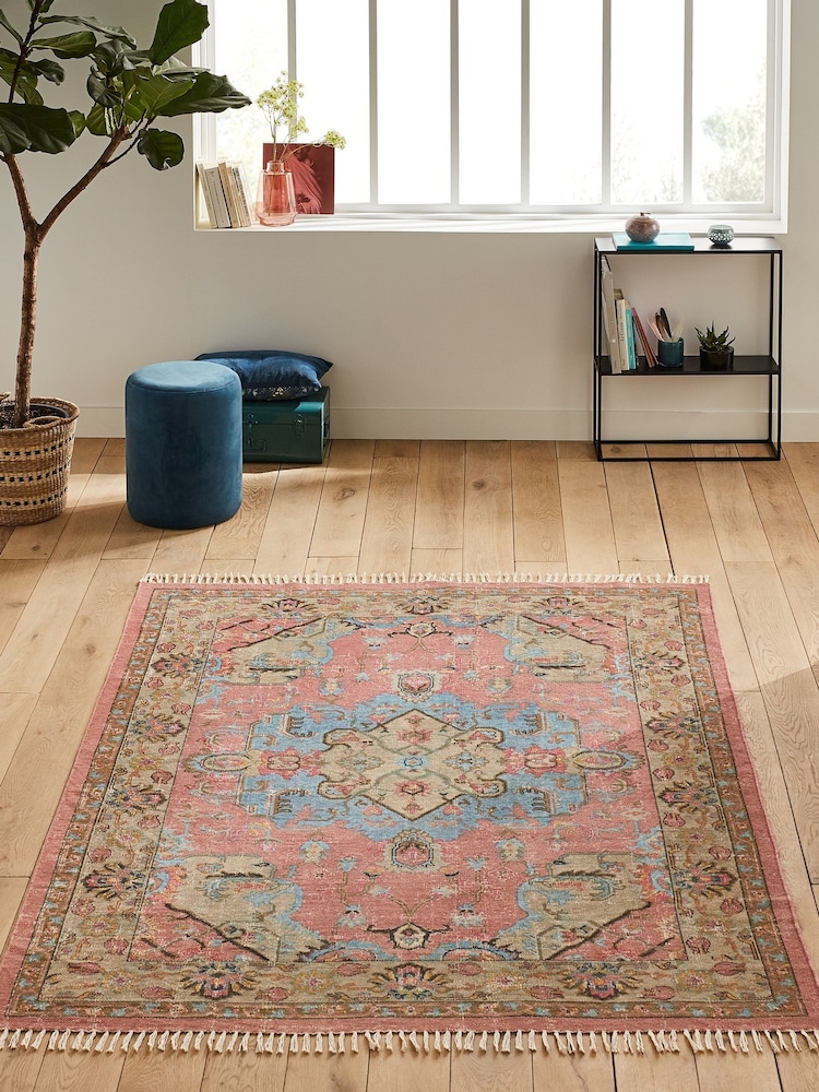 La Redoute Intérieurs Multicolour Lexy Vintage Style Cotton Rug - Image 1 of 4 La Redoute Intérieurs Multicolour Lexy Vintage Style Cotton Rug - Image 1 of 4
