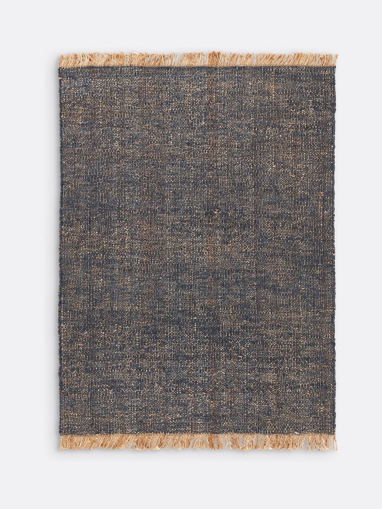 La Redoute Intérieurs Midnight Blue Babak Jute Rug - Image 2 of 4