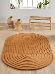La Redoute Intérieurs Caramel Malko Oval Wool Rug - Image 1 of 4
