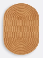 La Redoute Intérieurs Caramel Malko Oval Wool Rug - Image 2 of 4
