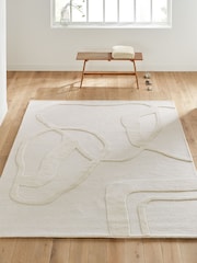 La Redoute Intérieurs Ecru Caila Abstract Wool Rug - Image 1 of 4
