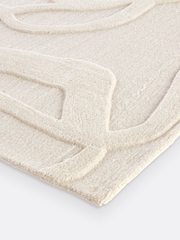 La Redoute Intérieurs Ecru Caila Abstract Wool Rug - Image 3 of 4