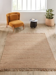 La Redoute Intérieurs Beige Ajan Fringed Jute Rug - Image 1 of 3