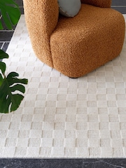 La Redoute Intérieurs Ecru Bilmo Tone-On-Tone Checkerboard Rug - Image 1 of 5