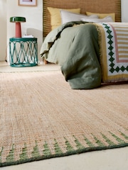 La Redoute Intérieurs Natural Green Gibela Jute Rug with Border - Image 1 of 5