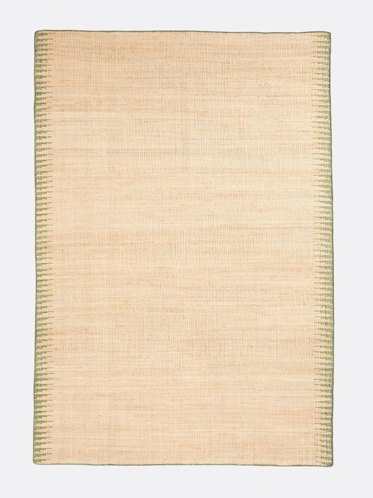 La Redoute Intérieurs Natural Green Gibela Jute Rug with Border - Image 2 of 5
