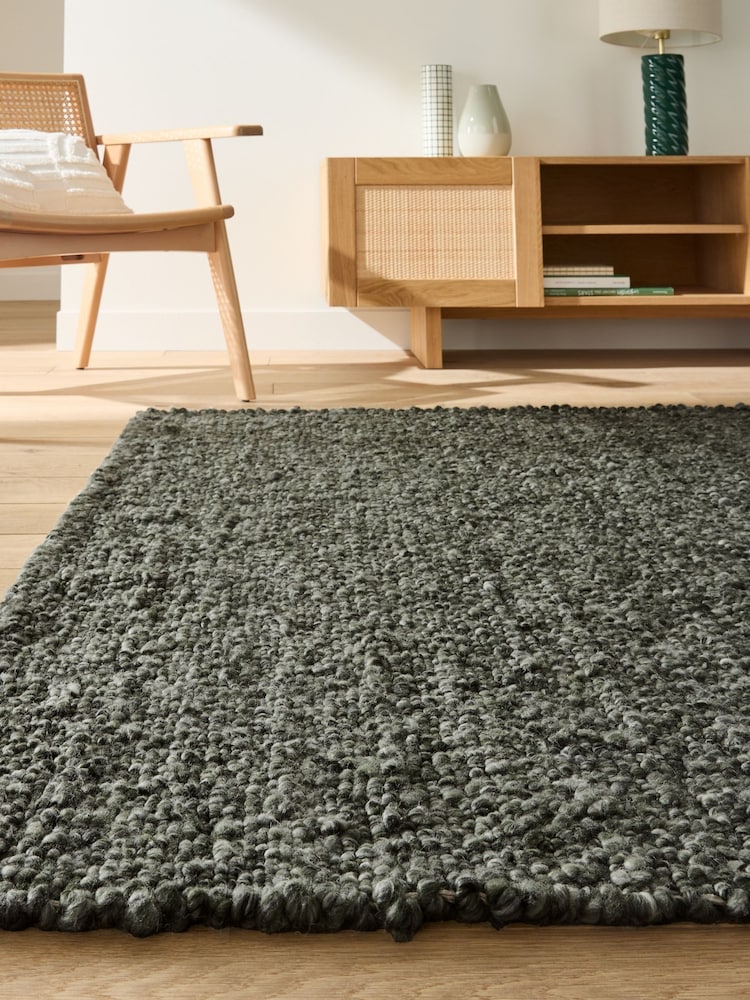 La Redoute Intérieurs Green Hamea Rug with Knitted Effect - Image 1 of 5 La Redoute Intérieurs Green Hamea Rug with Knitted Effect - Image 1 of 5
