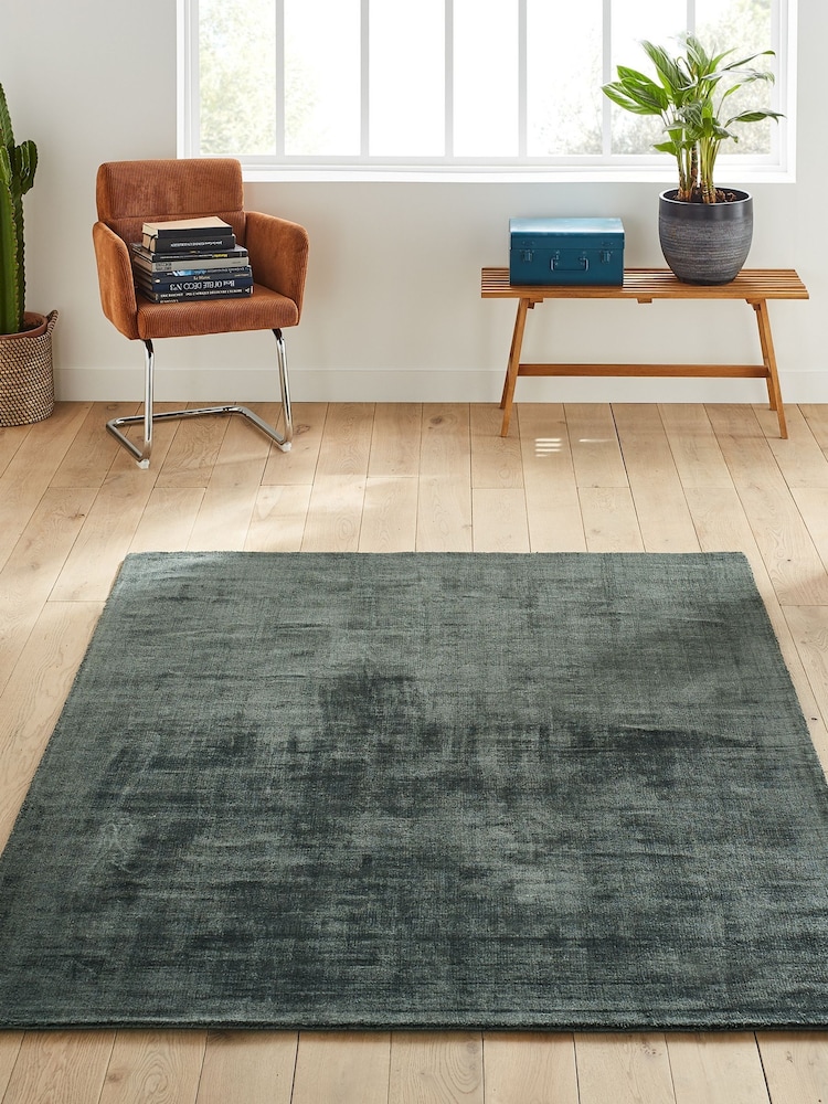 La Redoute Intérieurs Khaki Izri Aged Effect Lyocell Rug - Image 1 of 4 La Redoute Intérieurs Khaki Izri Aged Effect Lyocell Rug - Image 1 of 4