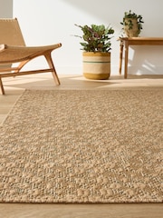 La Redoute Intérieurs Natural/Green Milas Jute-Effect Indoor/Outdoor Rug - Image 1 of 5