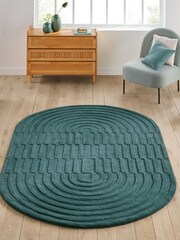 La Redoute Intérieurs Green Malko Oval Wool Rug - Image 1 of 3