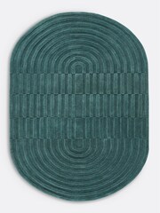 La Redoute Intérieurs Green Malko Oval Wool Rug - Image 2 of 3