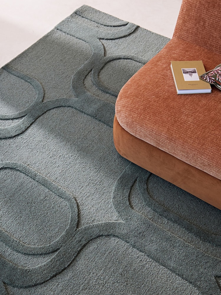 La Redoute Intérieurs Green Massimo 100% Wool Rug - Image 1 of 5 La Redoute Intérieurs Green Massimo 100% Wool Rug - Image 1 of 5