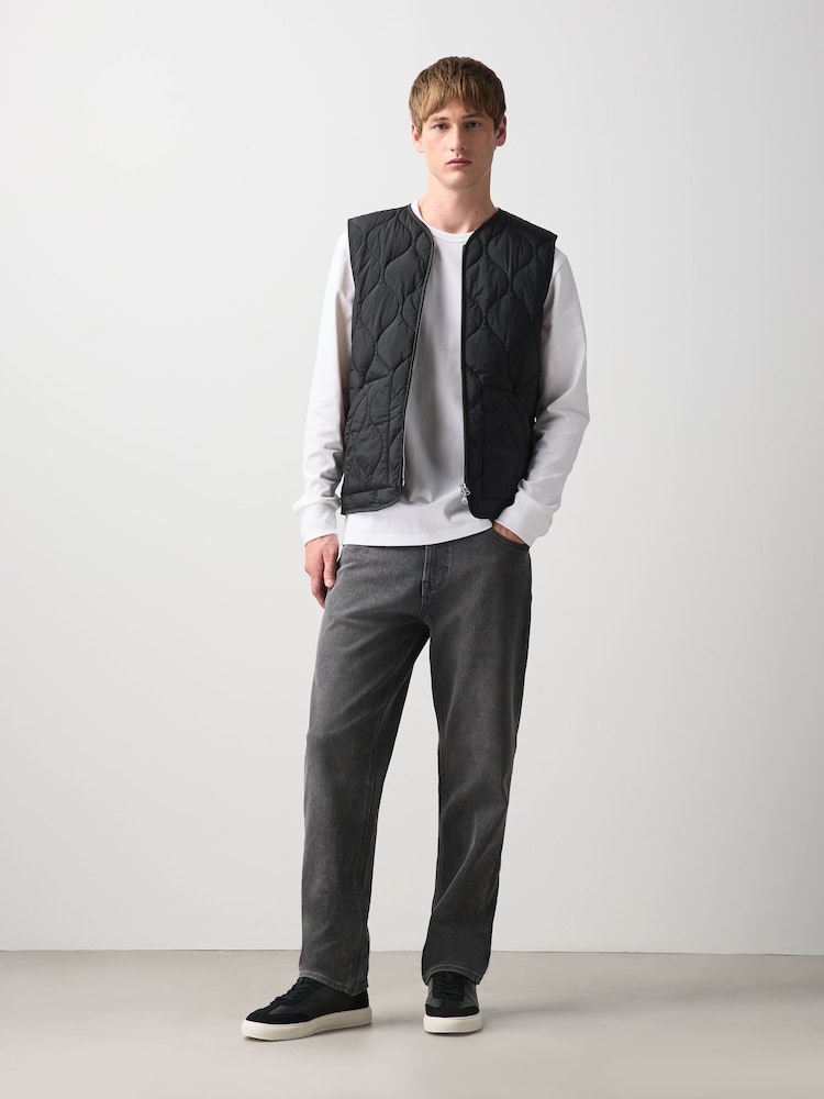 Washed Grey Straight Fit Vintage Jeans - Image 1 of 6 Washed Grey Straight Fit Vintage Jeans - Image 1 of 6