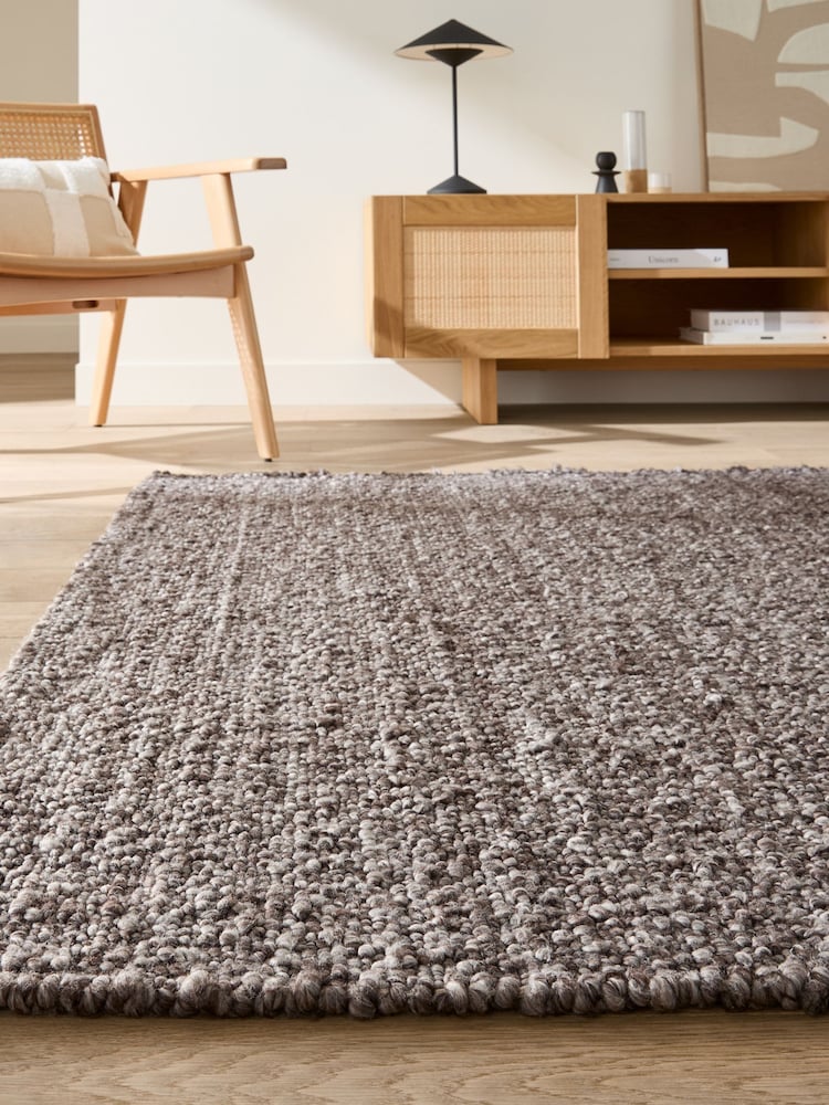La Redoute Intérieurs Brown Hamea Rug with Knitted Effect - Image 1 of 5 La Redoute Intérieurs Brown Hamea Rug with Knitted Effect - Image 1 of 5
