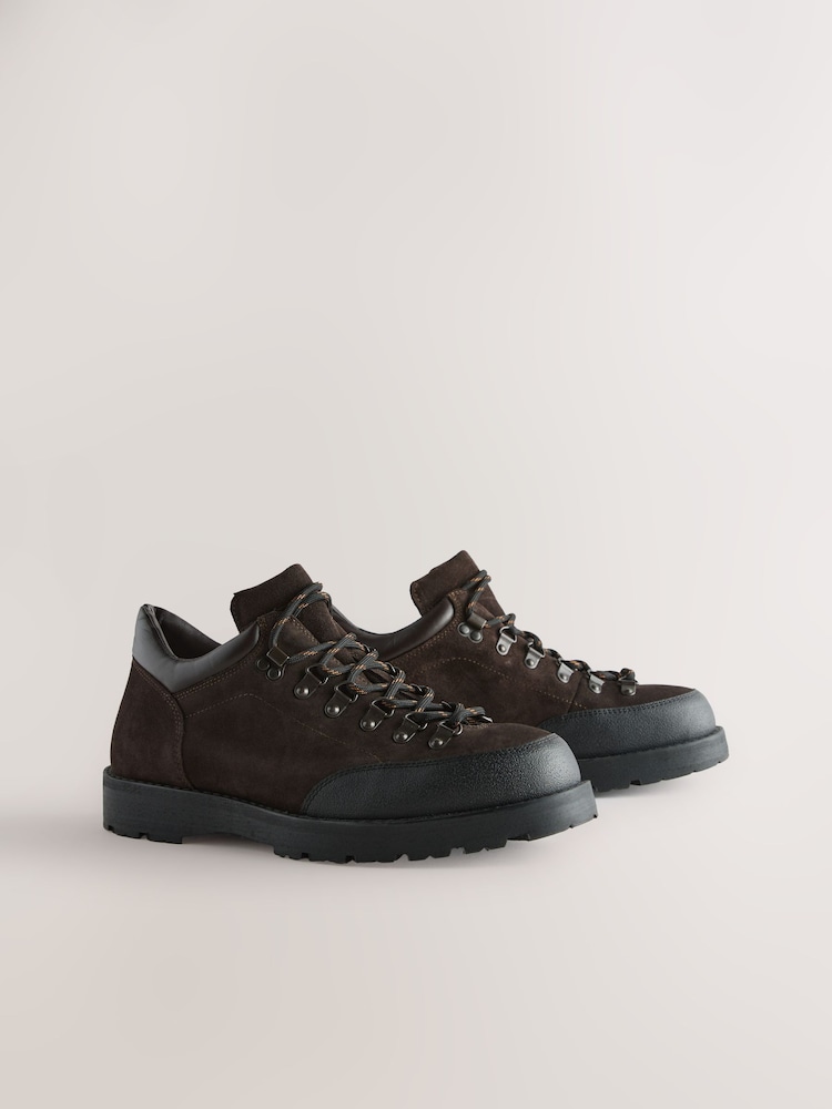 Brown Suede Low Hiker Boots - Image 2 of 6 Brown Suede Low Hiker Boots - Image 2 of 6