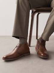 Tan Brown Leather Desert Boots - Image 1 of 7