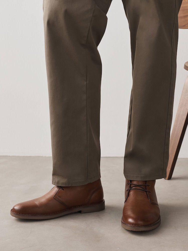 Tan Brown Leather Desert Boots - Image 2 of 7 Tan Brown Leather Desert Boots - Image 2 of 7