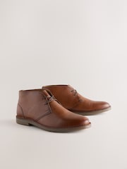 Tan Brown Leather Desert Boots - Image 3 of 7