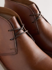 Tan Brown Leather Desert Boots - Image 6 of 7